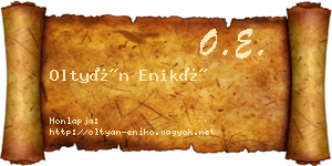 Oltyán Enikő névjegykártya